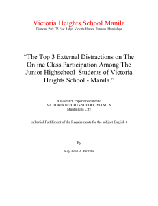 Profeta ReyZean The Top 3 External Distractions on The Online Class Participation Among The Junior Highschool  Students of Victoria Heights School - Manila