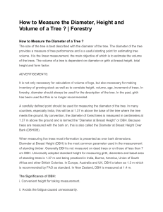 Tree Measurement: Diameter, Height, Volume in Forestry