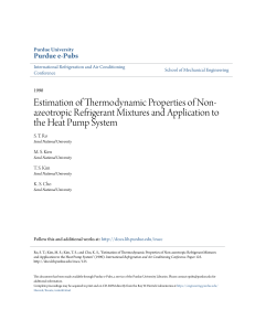 Estimation of Thermodynamic Properties of Non-azeotropic Refriger