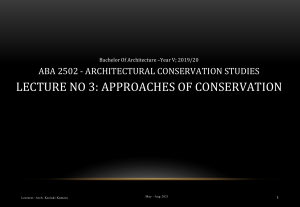 03 Lecture No. 3 Approaches of Conservation