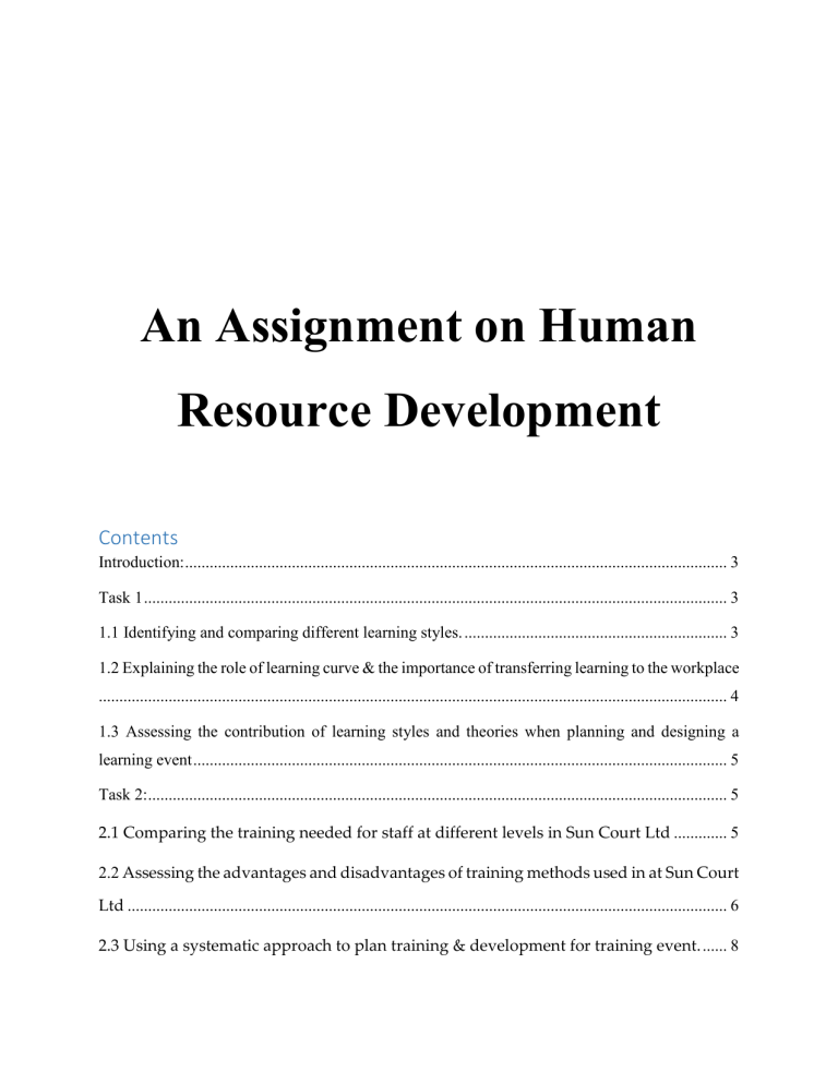 human resource development assignment 3