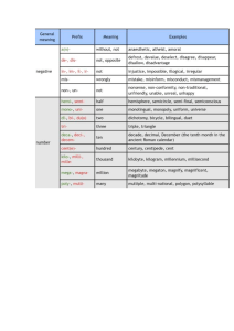 common prefixes table