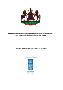 Lesotho Youth & Women MSME Employment Project (2014-2017)