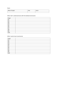 Past paper review template