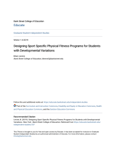 Designing Sport Specific Physical Fitness Programs for Students w