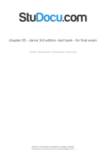 Health Assessment Test Bank: Jarvis 3rd Edition Chapter 5