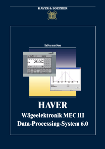 HAVER &BOECKER. Wägeelektronik MEC III