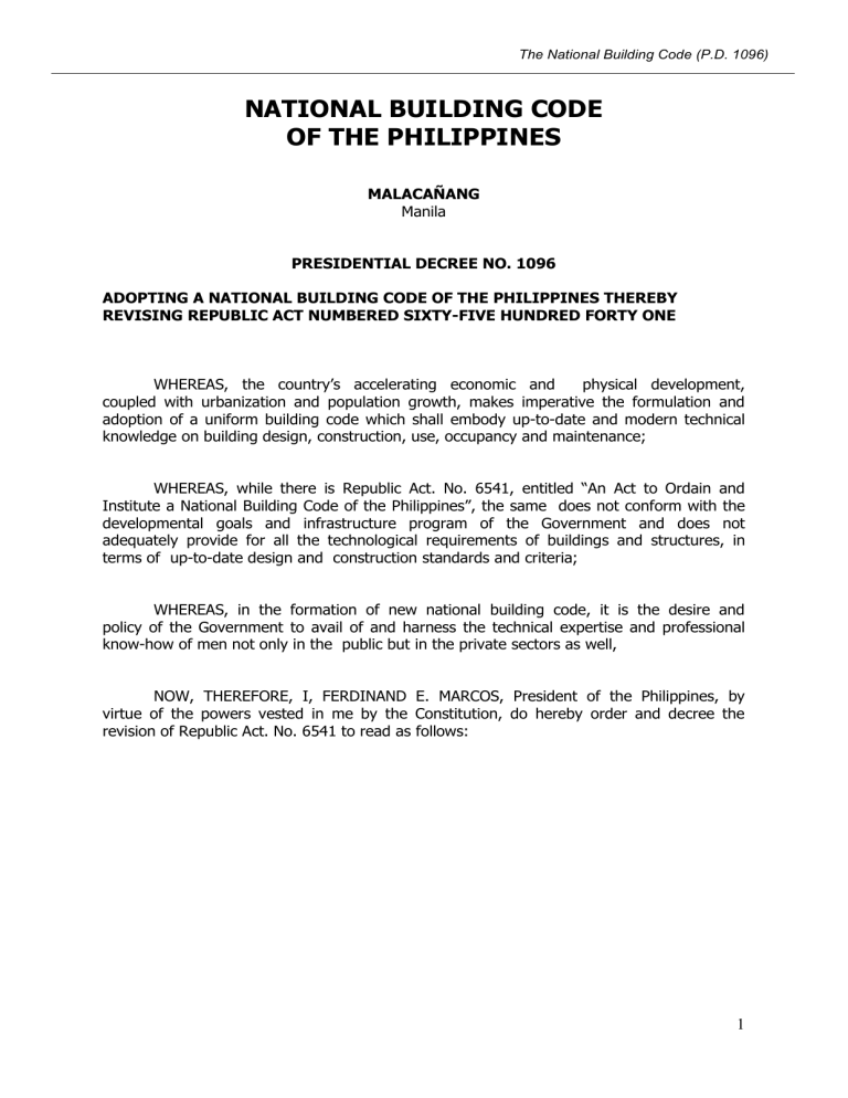 NATIONAL BUILDING CODE OF THE PHILIPPINES