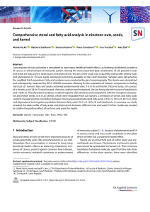 Comprehensive sterol and fatty acid analysis in nineteen nuts, seeds,