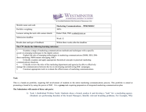 Marketing Communications Course Work Task