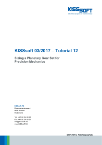 KISSsoft Planetary Gear Sizing Tutorial