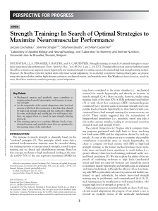 Strength Training: In Search of Optimal Strategies to Maximize Neuromuscular Performance