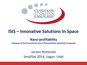 5  ( 4.00 PM ) - Nano-Profitability--A Review of the Financial Success of Nanosatellite Industrial Companies