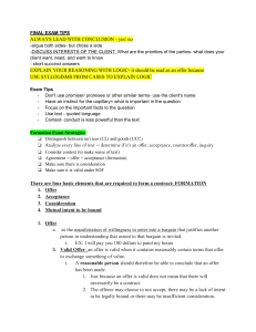 CONTRACT OUTLINE - FINAL
