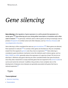 Gene silencing - Wikipedia