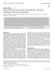Small molecules in targeted cancer therapy- advances, challenges, and future perspectives