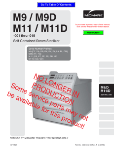 Midmark M9-M11 - Service manual