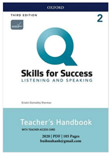 Oxford - Q Skills for Success Listening and Speaking 2 Teacher’s Handbook 3rd Edition