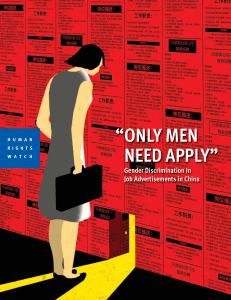 Gender discrimination in china’s labour market