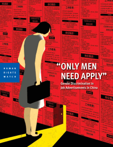 Gender Discrimination in China Job Ads: Human Rights Watch Report