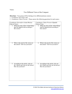 2 perspectives of Conquest of New Mexico worksheet