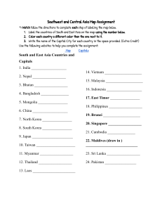 South and East Asia Map Assignment  (1)