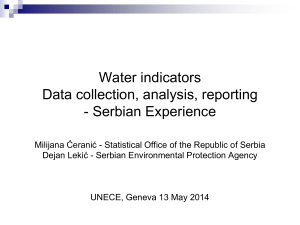 UNECE - Water indicators - Milijana Ceranic  Dejan Lekic-13 May 2014