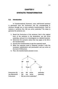 10. SYNTACTIC TRANSFORMATION