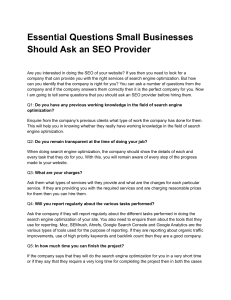 Essential Questions Small Businesses Should Ask an SEO Provider