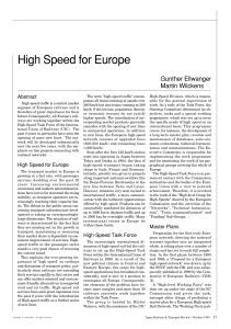 High speed for Europe