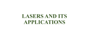 LASERS AND ITS APPLICATIONS 