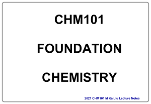 CHM101 2021 Stoichiometry Lecture 1,2and 3