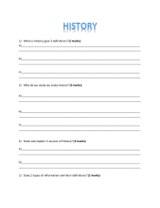 History Worksheet
