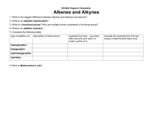 worksheet alkynes and alkenes