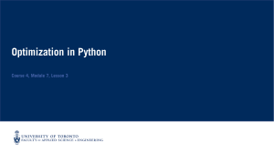 Lesson 3-Optimization in Python
