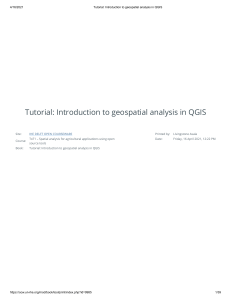 Introduction to geospatial analysis in QGIS
