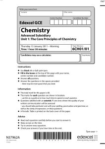 January 2011 QP - Unit 1 Edexcel Chemistry A-level