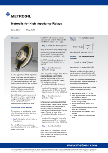 Metrosils for High Impedance Relays