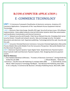 E-COMMERCE TECHNOLOGY(III-B.Com CA -Sem 5)