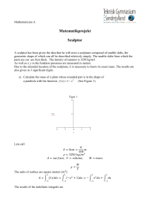 Sculptor problems using integral and differential calculus maximum minimums