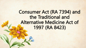 Consumer Act (RA 7394)