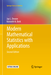 Modern Mathematical Statistics with Applications Second Edition Devore Berk