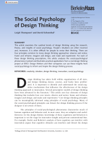 The Social Psychology of Design Thinking