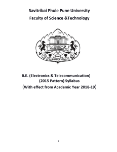 B.E. Electronics & Telecommunication Syllabus 2015 Pattern