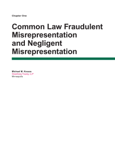 Common Law Fraudulent and Negligent Misrepresentation (1)