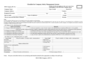 Company Safety Management System Checklist