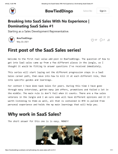 Breaking Into SaaS Sales With No Experience   Dominating SaaS Sales #1-1