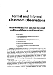 Formal & Informal Classroom Observations