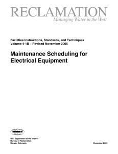 Maintenance Scheduling for Electrical Eq