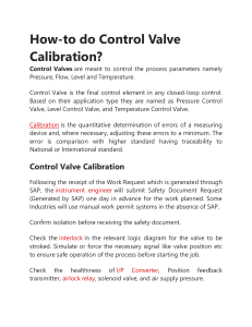 Control Valve Calibration